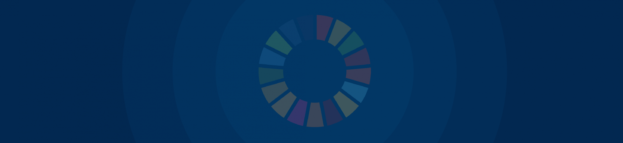 Blue banner with SDG wheel