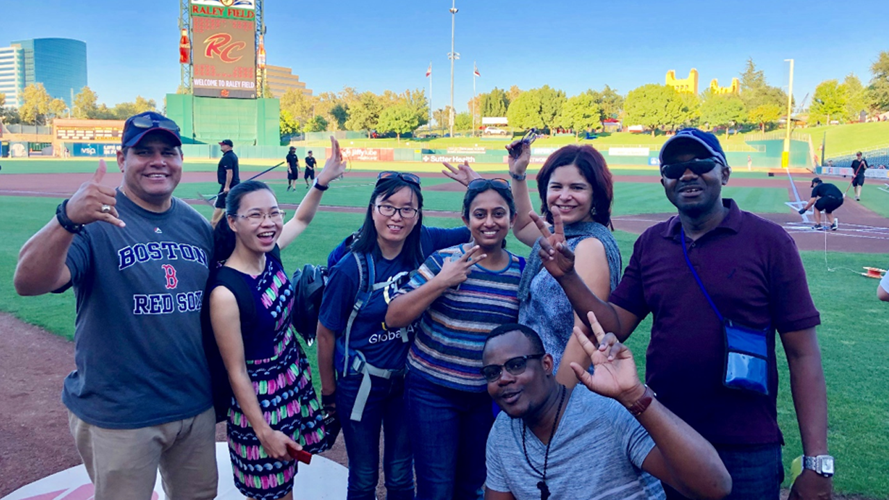 Humphrey Fellows at a Rivercats game