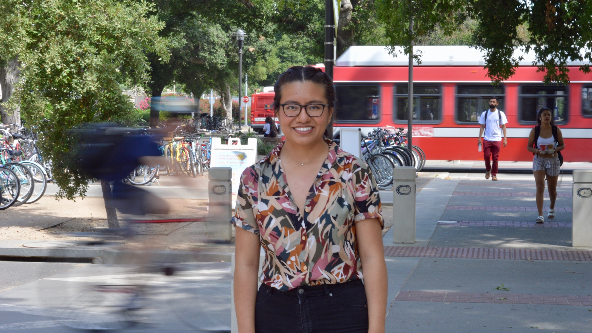 Maria Arteaga on campus