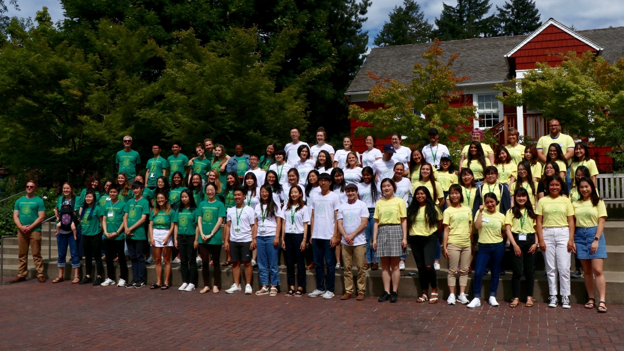 Students taking a group photo during day 10 of the 12-day program. 