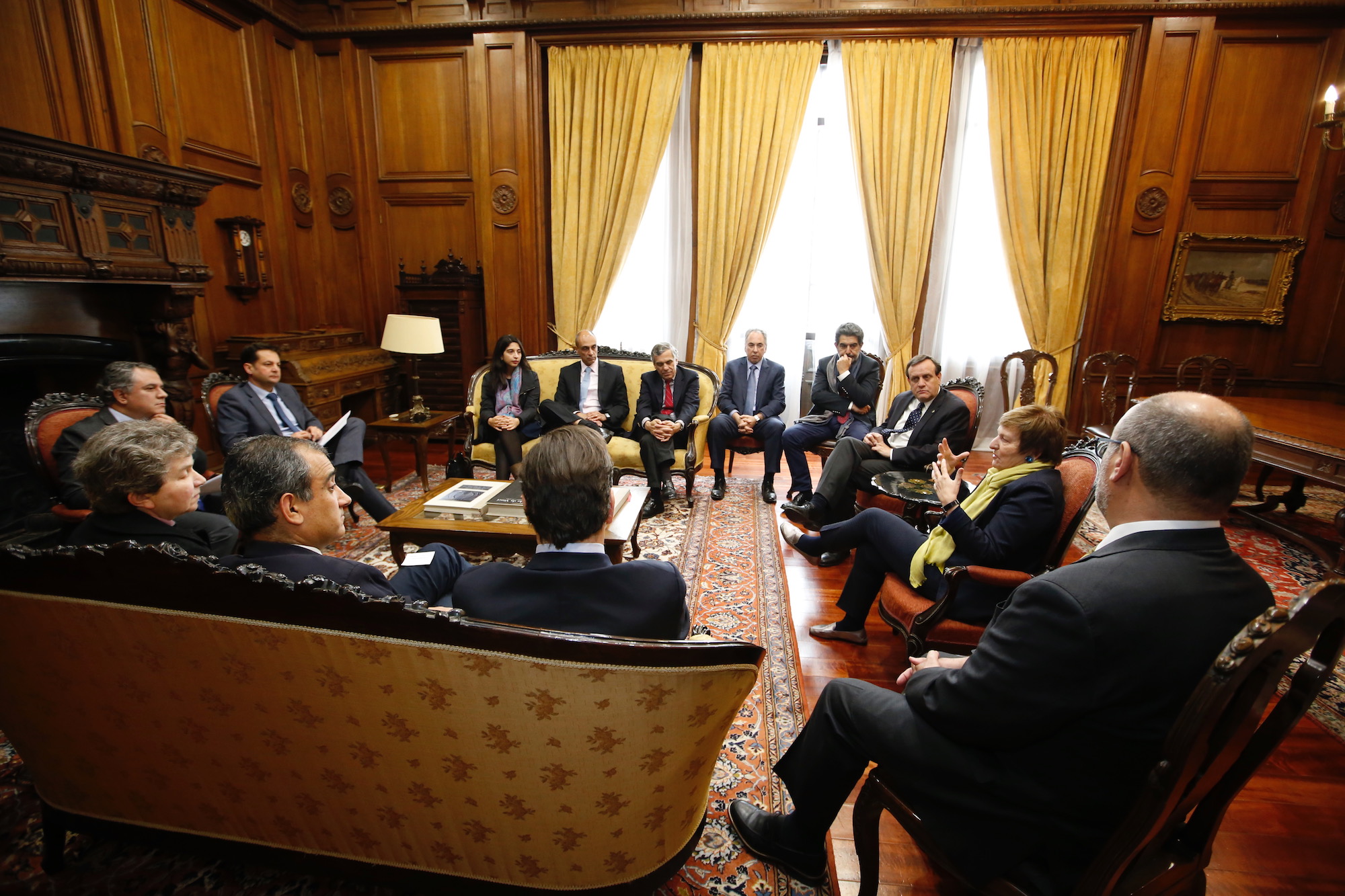 University of California, Davis, and Pontificia Universidad Católica de Chile representatives in meeting.