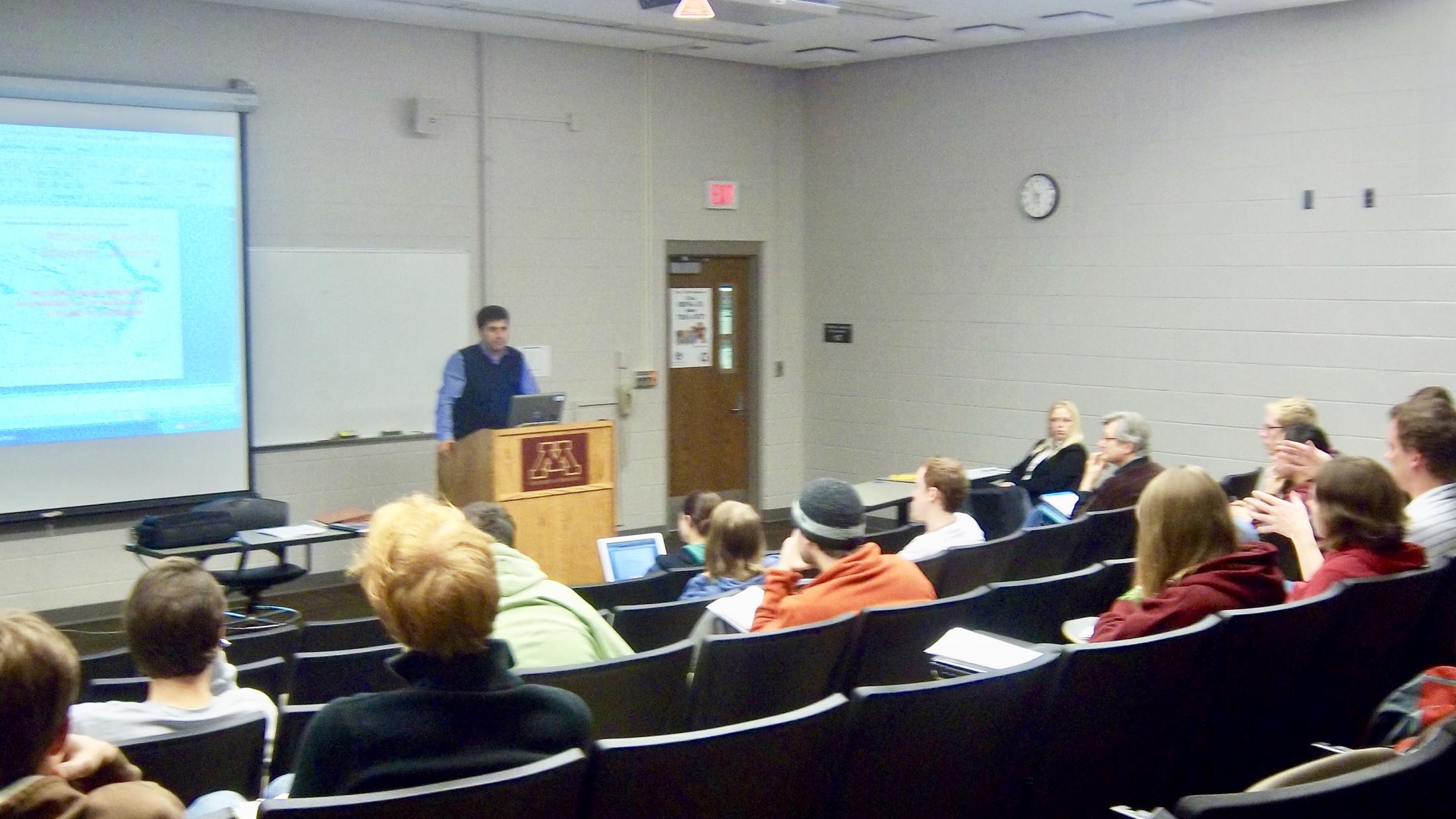 Lecture at University of Minnesota