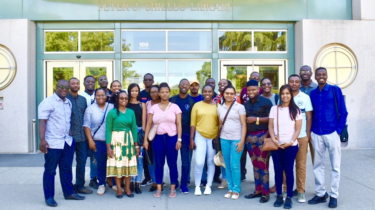 2019 UC Davis Mandela Fellows in front of library 