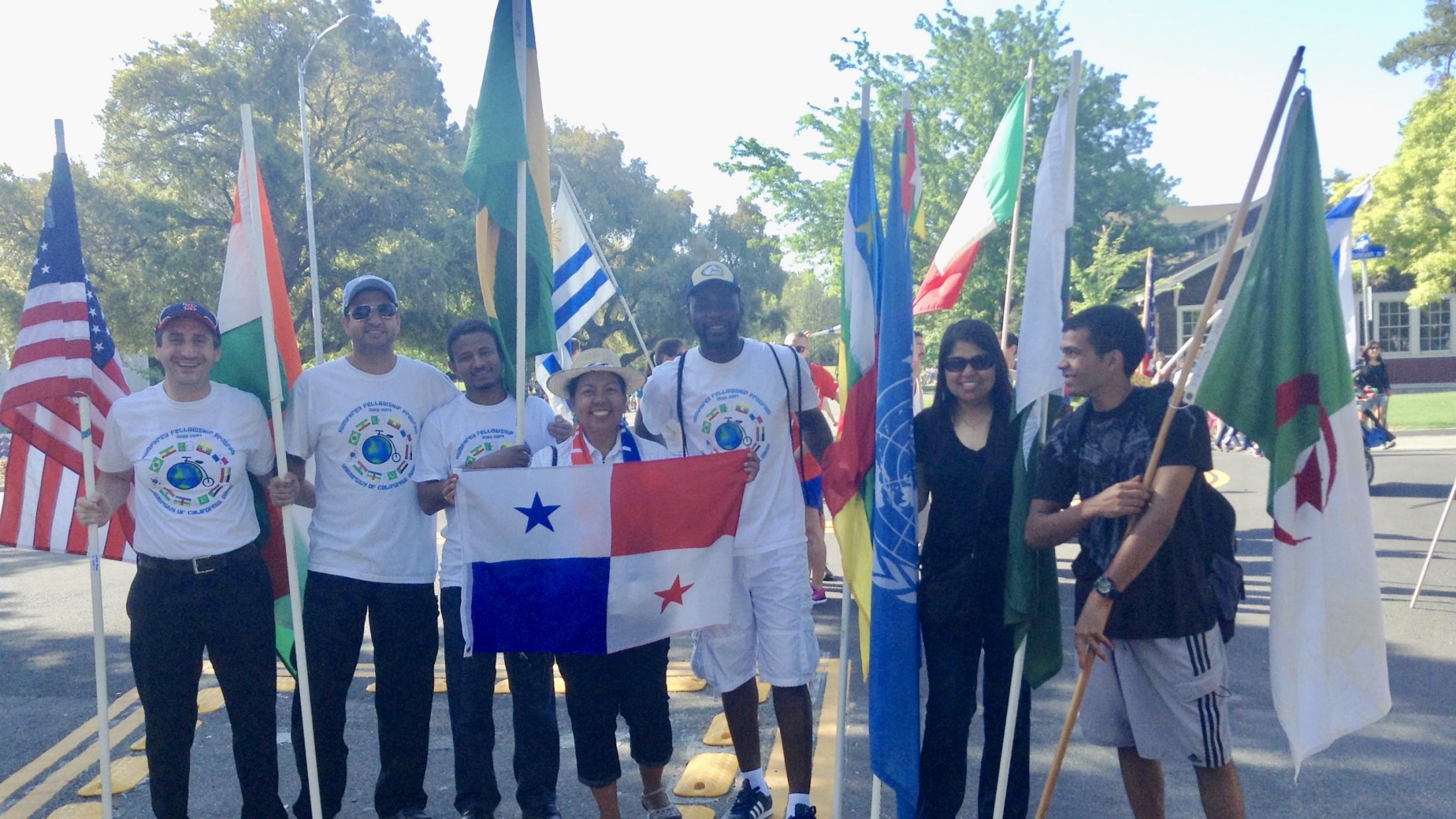 Humphrey Fellows with flags 