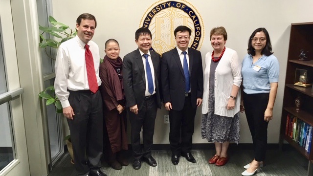 Key members of Hinton’s research team during a recent visit to UC Davis