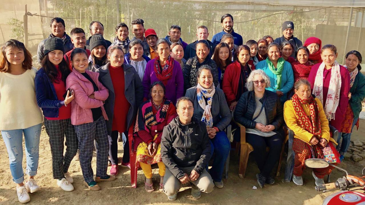UC Davis team with farmers in Nepal