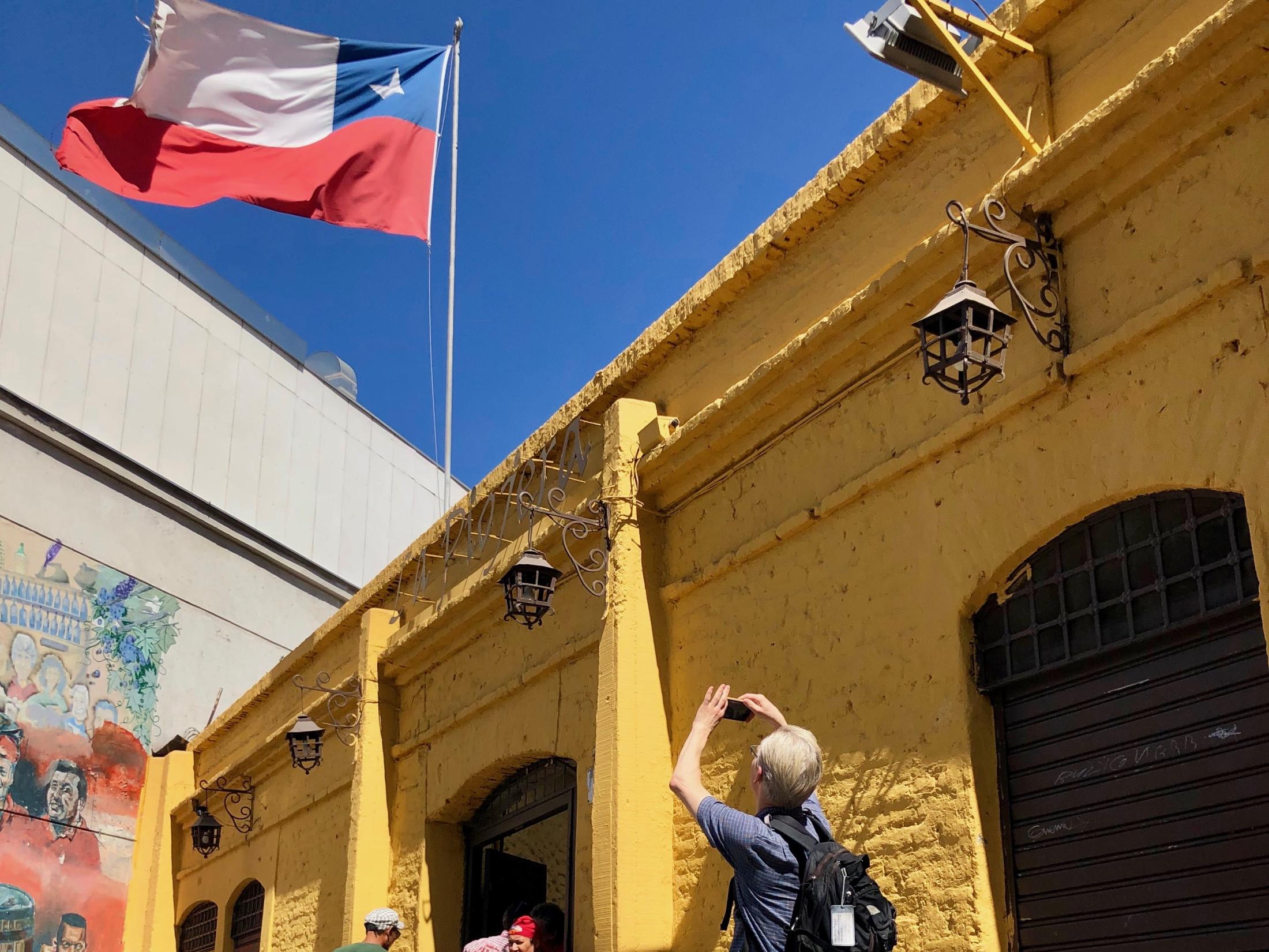 Walking around the streets of Santiago between meetings