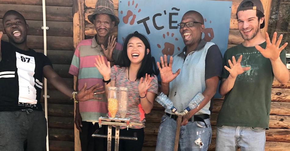 Stephanie Lew, environmental science and management alumna and former Blum Center Fellow, working on an agricultural design project in Botswana.