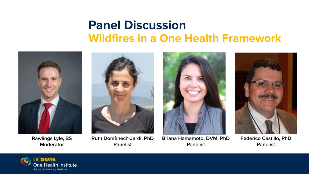 Photos of panel discussants who participated in the wildfire panel at the Global Health Symposium last November.