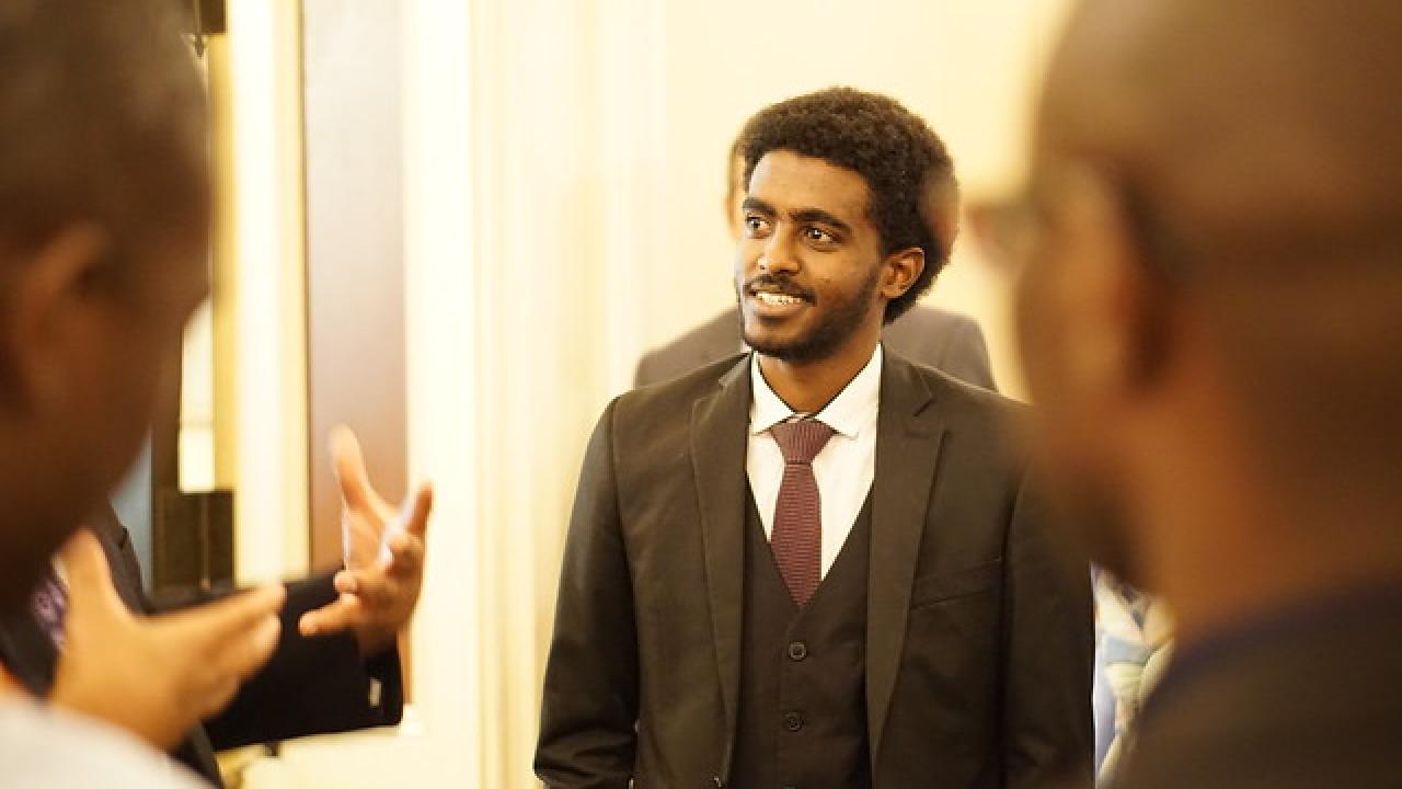 Abraham Genetu Tiruneh during the 2018 UC Davis Mandela Washington Fellowship. Abraham Genetu