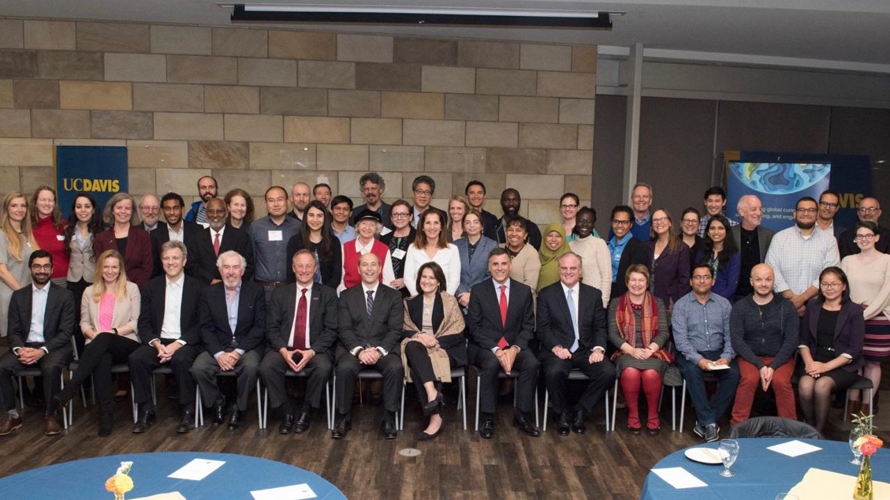UC Davis Fulbright students, faculty, and staff and Hubert H. Humphrey Fellows at the 2017 Humphrey Fellow/Fulbright Scholar and Student Reception hosted by Global Affairs. (Karin Higgins/UC Davis) Fulbright students, faculty, staff at UC Davis 2017