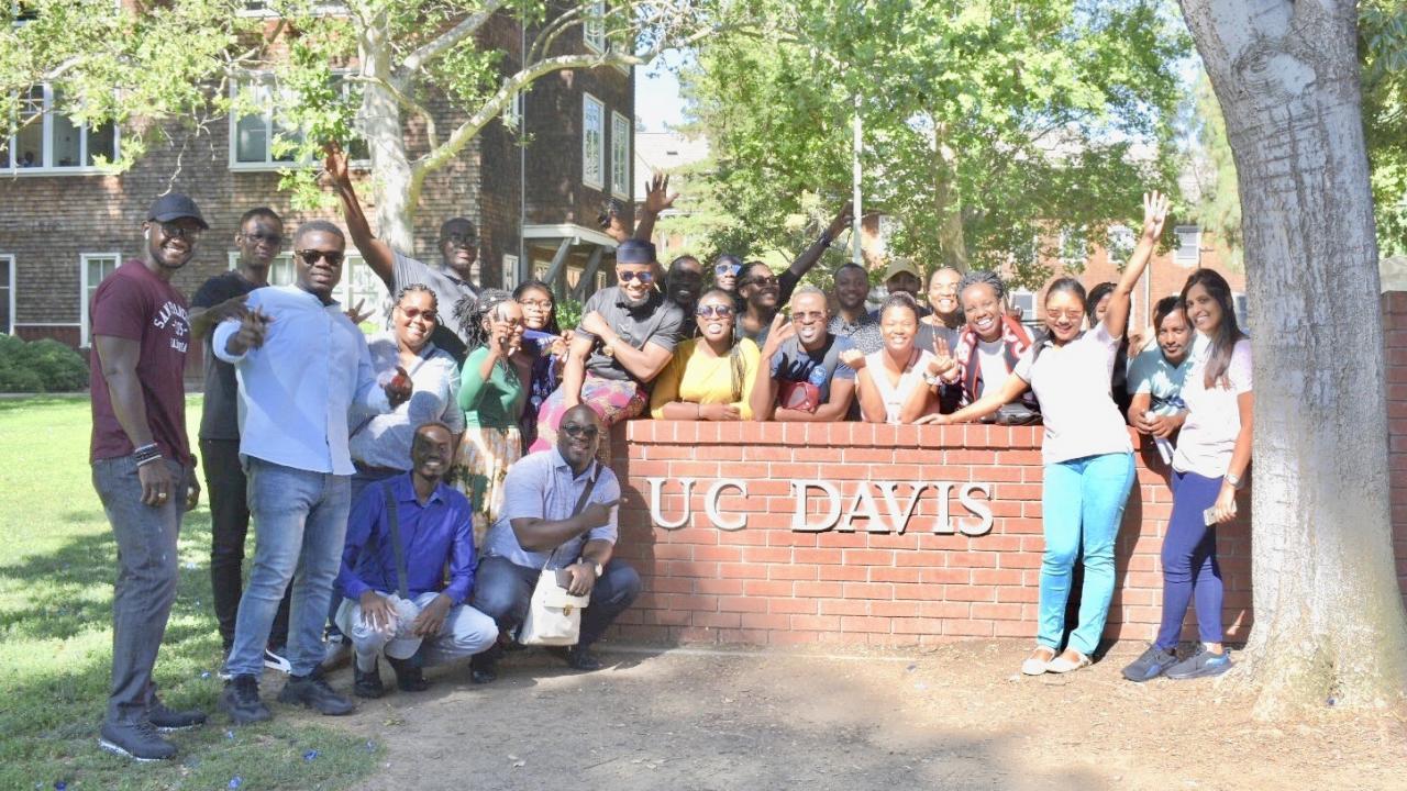 The 2019 UC Davis Mandela Fellows upon arriving on campus in June 2019. Mandela Fellows on campus