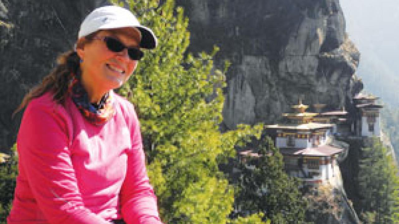 Beardsley has climbed seven times to Bhutan's Taktsang, a monastery that clings to a cliff 10,000 feet above sea level. Beardsley has climbed seven times to Bhutan's Taktsang, a monastery that clings to a cliff 10,000 feet above sea level.