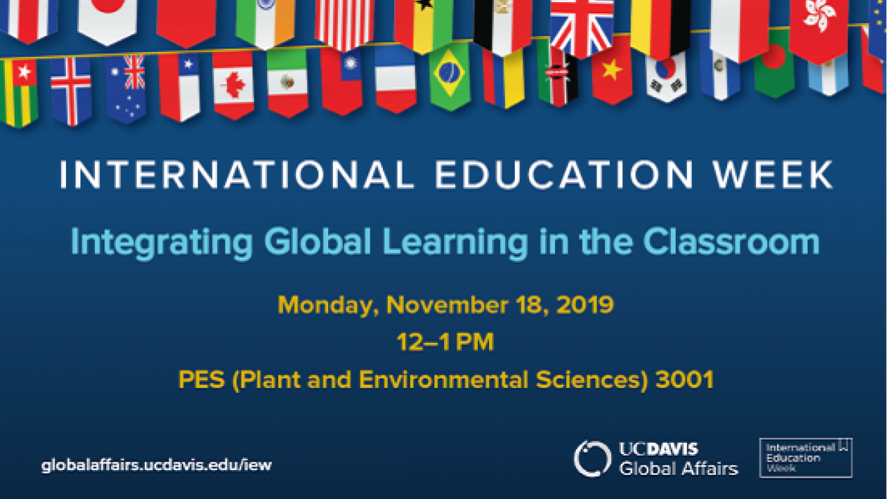 Integrating Global Learning in the Classroom November 18 2019, 12-1 pm Graphic