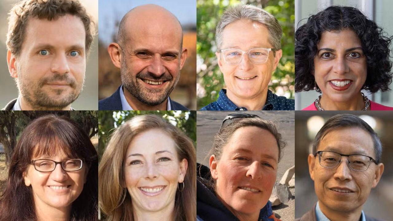 Grid of eight headshots of UC Davis faculty members