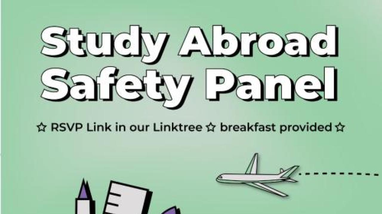 Flyer for Study Abroad Safety Panel