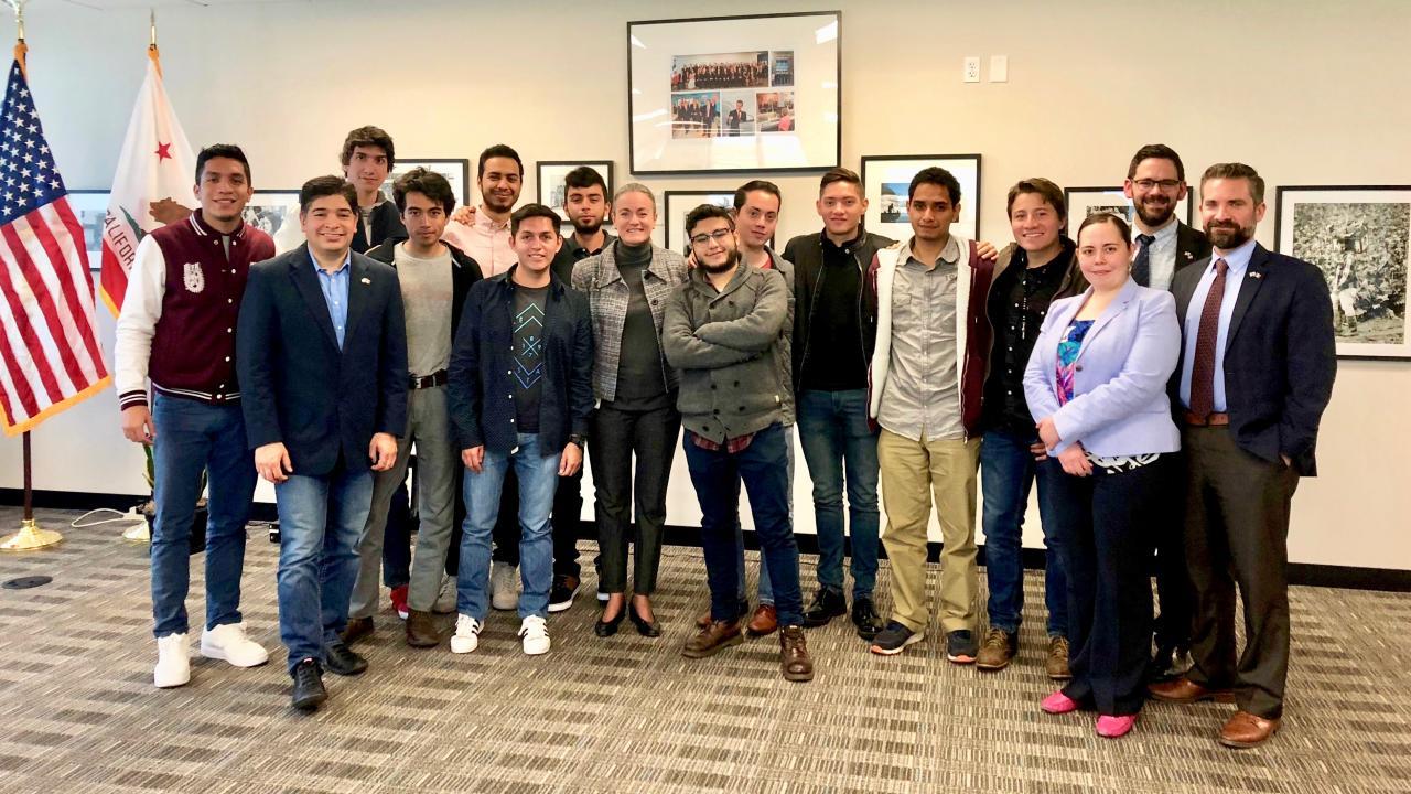 Group photo of students at Consulate