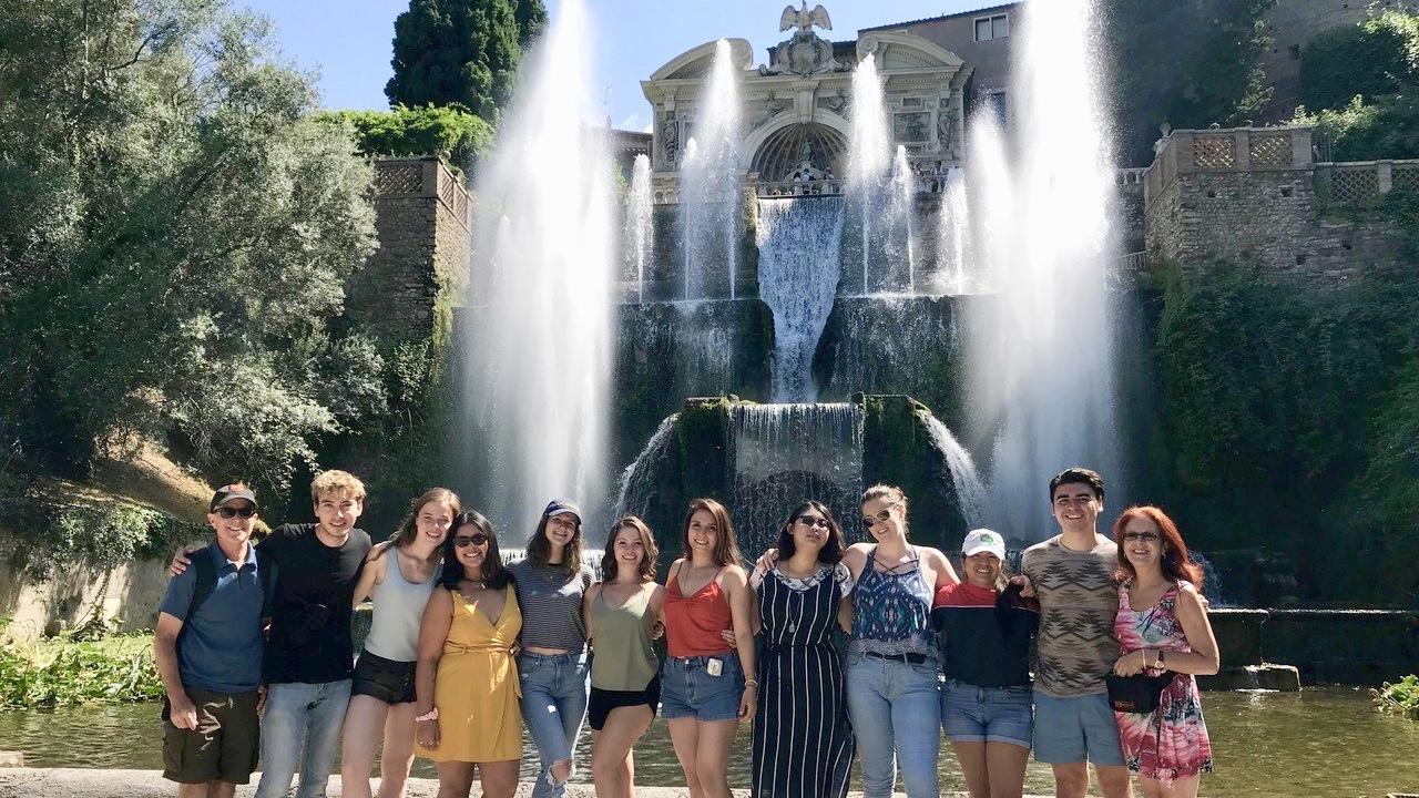 Group photo of faculty and students abroad in Italy