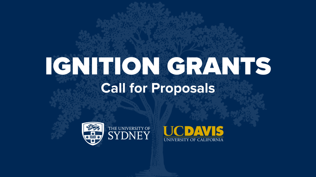 Ignition Grants Call for Proposals, The University of Sydney logo and UC Davis logo