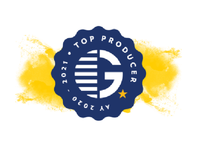 Gilman Top Producer Award with a yellow watercolor