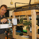 Tom Buckley measuring leaf hydraulic conductance