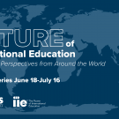 Future of International Education graphic with continents 