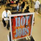 Sign Reading Hot Jobs at employment office