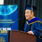 Li speaking at graduation