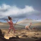 Illustration of female hunter depicting hunters who may have appeared in the Andes 9,000 years ago. (Matthew Verdolivo/UC Davis IET Academic Technology Services)