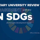 Graphic with text for Voluntary University Review on SDGs
