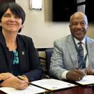 UCD President Professor Orla Feely and Chancellor of UC Davis Professor Gary S. May