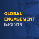 Text reading "Global Engagment" is written in yellow followed by "Insider" outlined in white with a dark blue background.