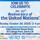 Flags in the background from different countries with address and date of the event