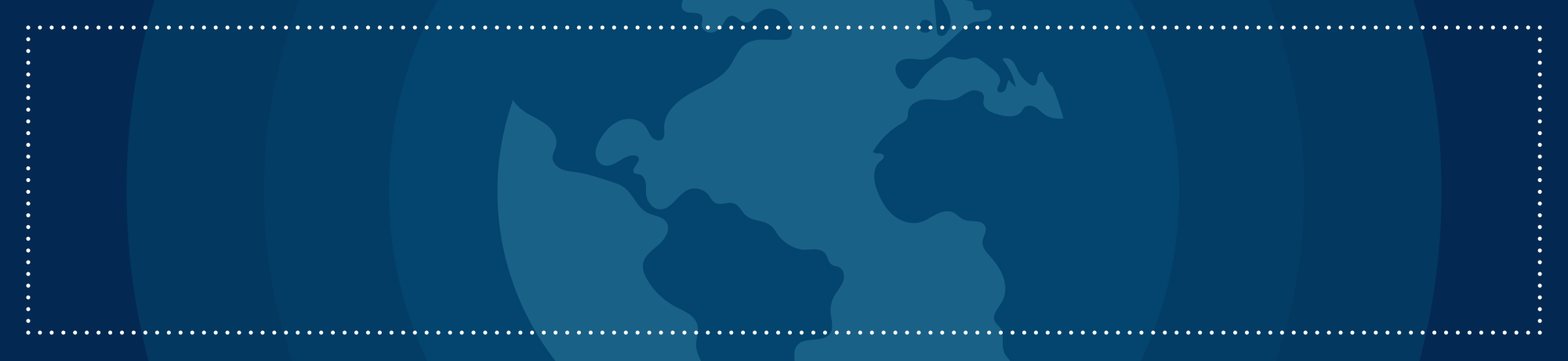 Outline of a globe with concentric circles around the globe