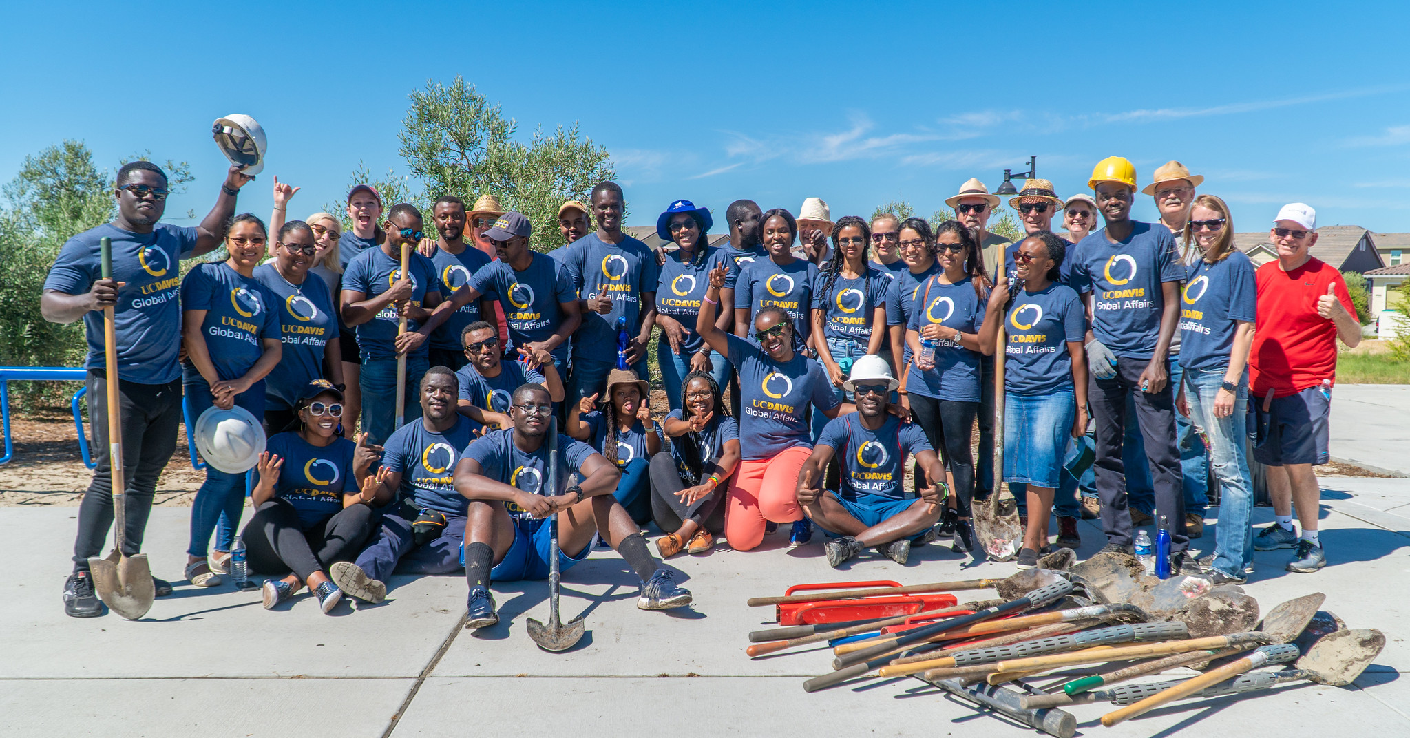 Mandela Fellows planting trees