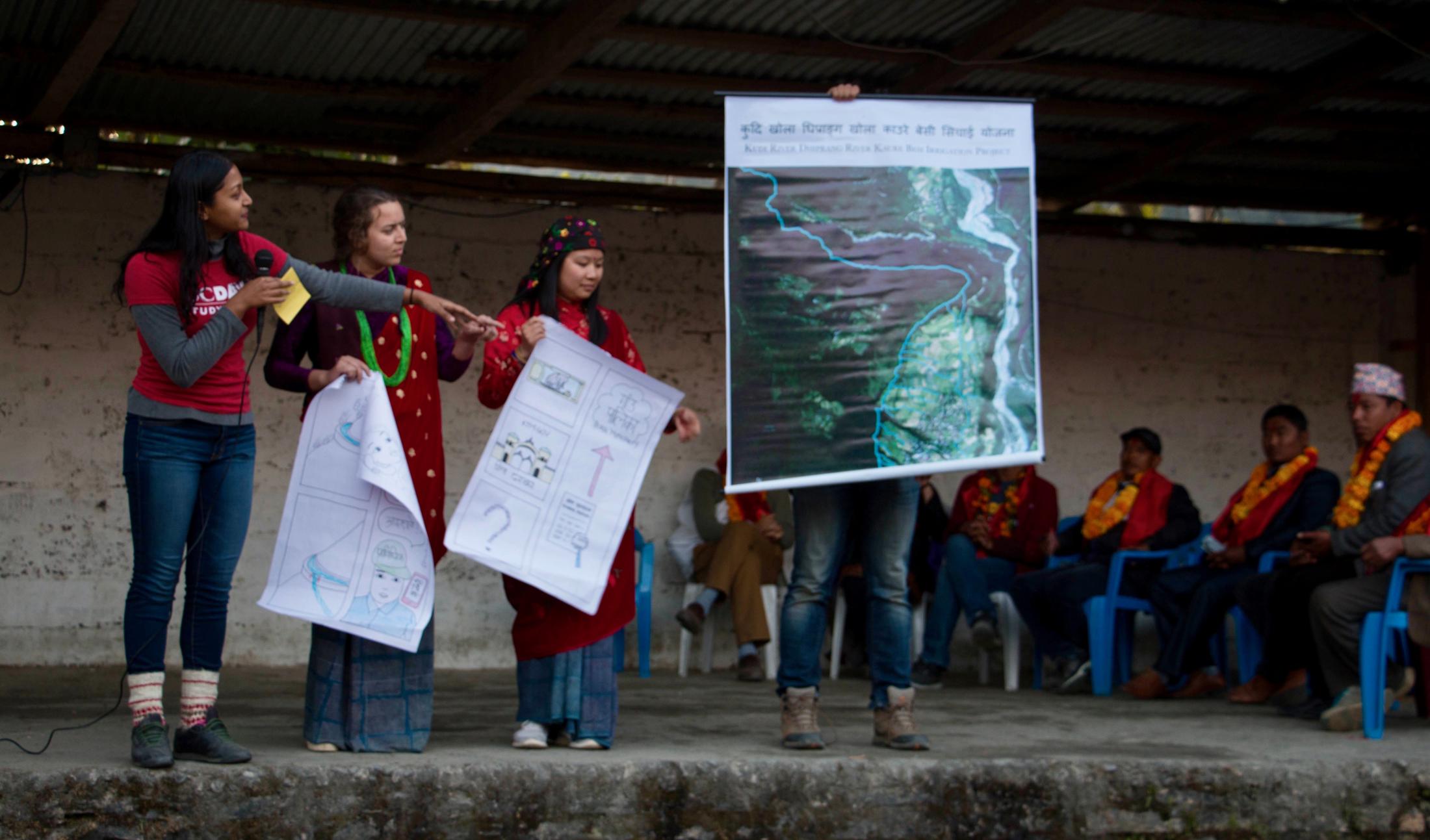 UC Davis Study Abroad students presenting in Nepal