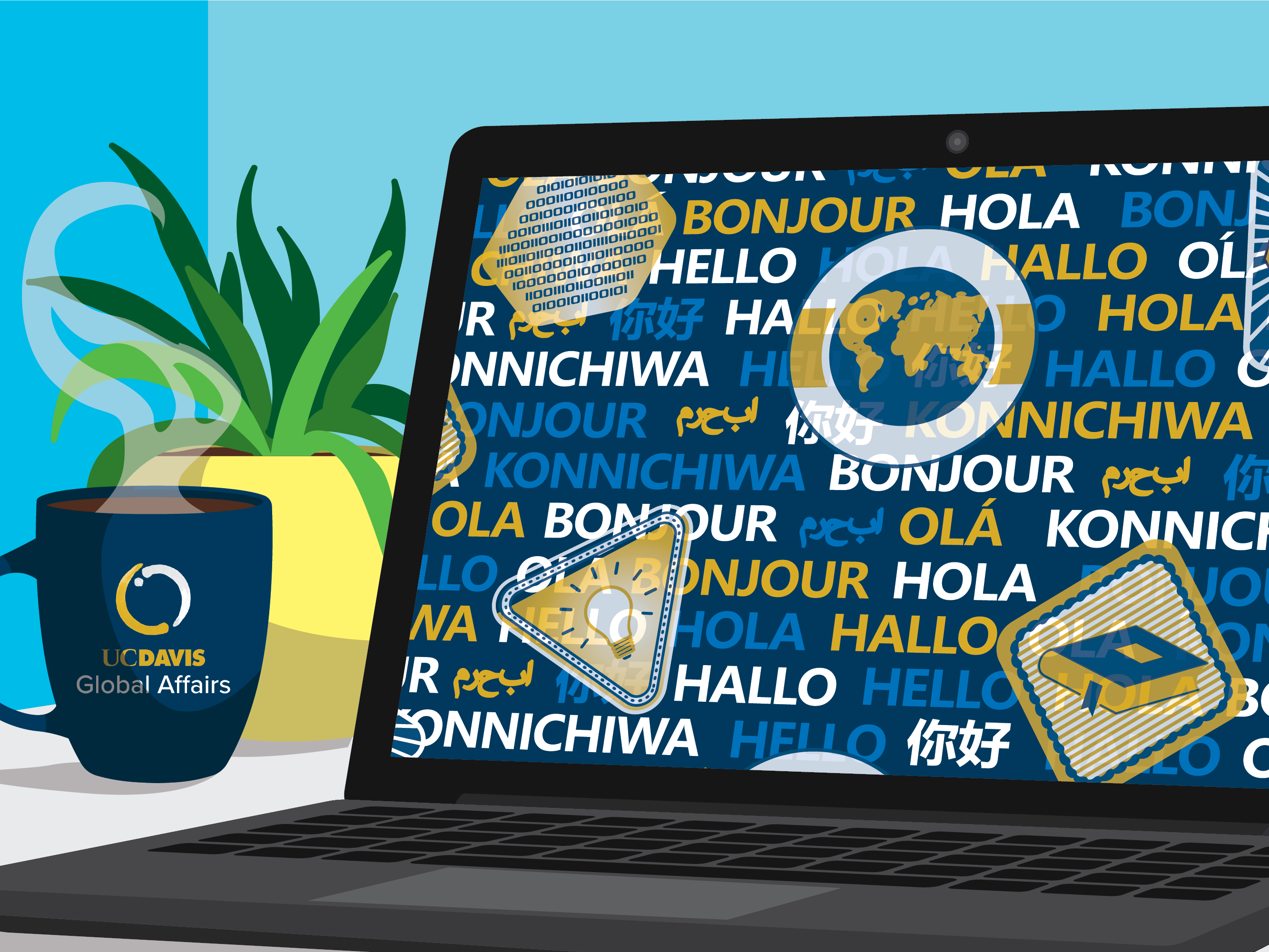 laptop with global learning