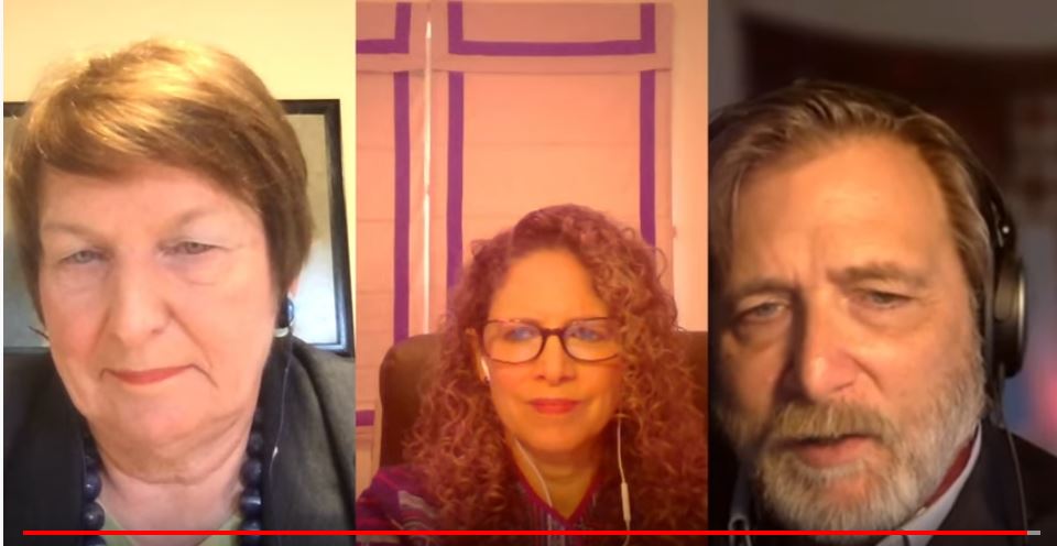Joanna Regulska (left), Karima Bennoune (center), and Keith David Watenpaugh (right) gathered virtually for a conversation via Youtube live.