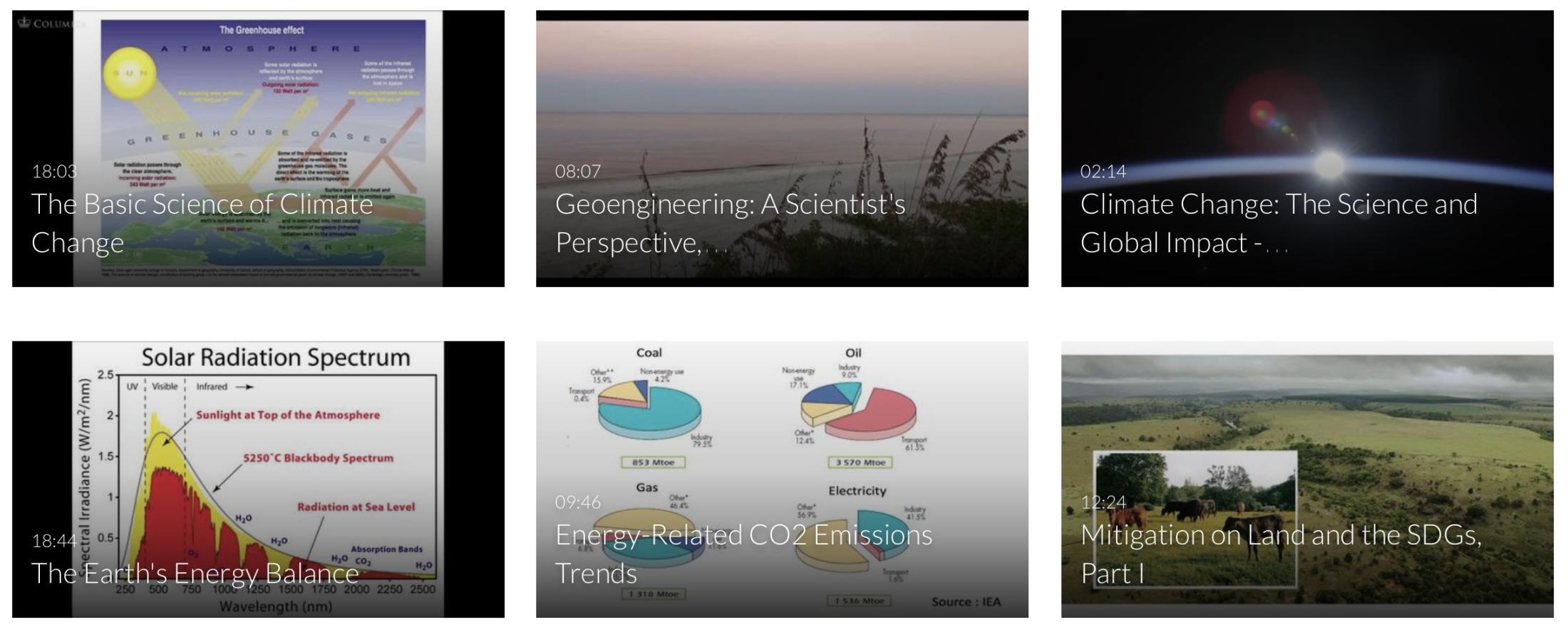 Screenshot of videos