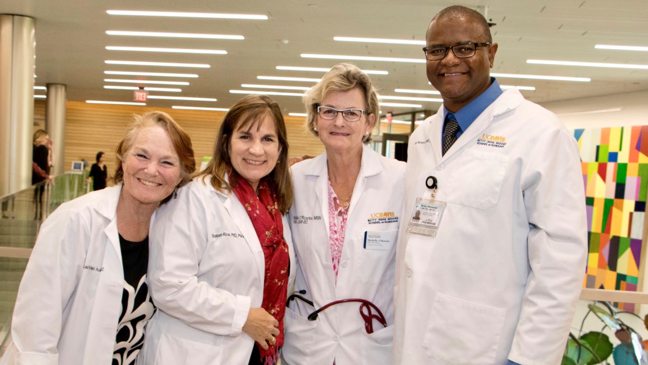 School of Nursing 2018, Assistant Clinical Professor Van Auker, Associate Dean Elizabeth Rice, Assistant Clinical Profs Michelle O’Rourke and Rick Norwood.