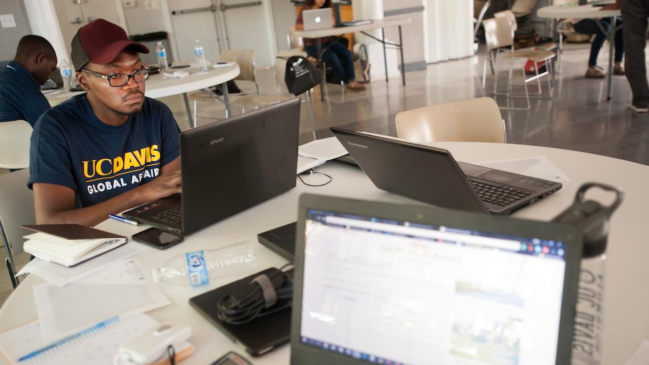 Fellow on laptop