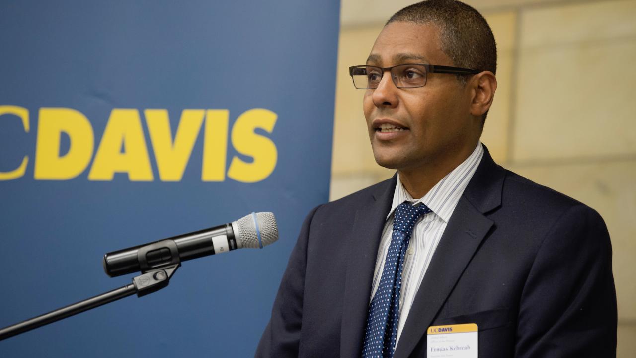 Ermias Kebreab at podium