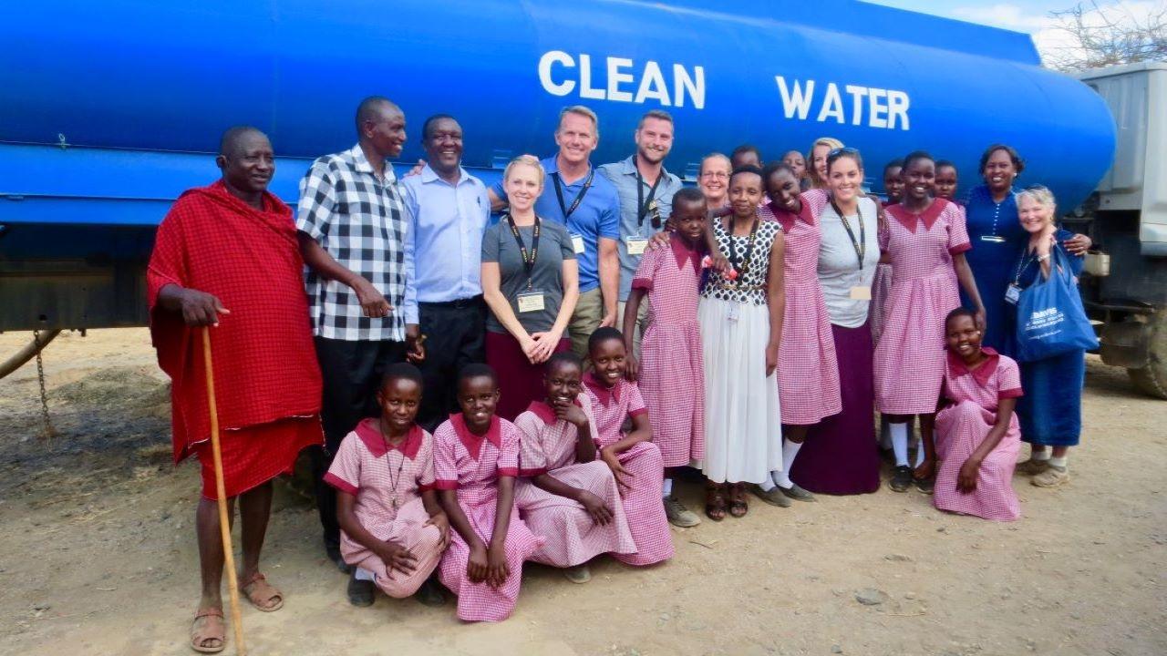 With HEART medical team and staff, Oldonyonyioke village school faculty, elders and Maasai schoolgirls, in Kenya 2018. Courtesy of Laura Van Auker/UC Davis With HEART medical team and staff, Oldonyonyioke village school faculty, elders and schoolgirls, Kenya 2018