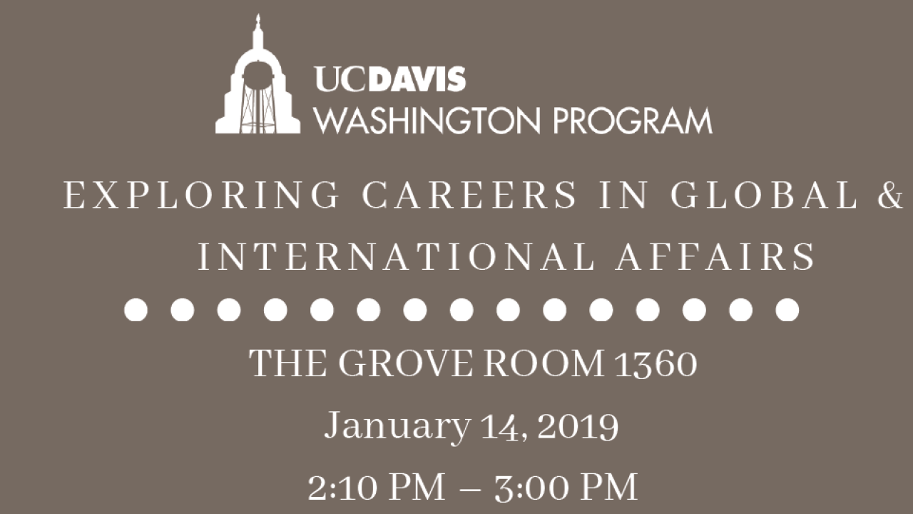 Join this UC Davis Washington Program event, featuring Jolynn Shoemaker, director of global engagements in Global Affairs, who is speaking about how to maximize internship experiences in Washington, D.C.