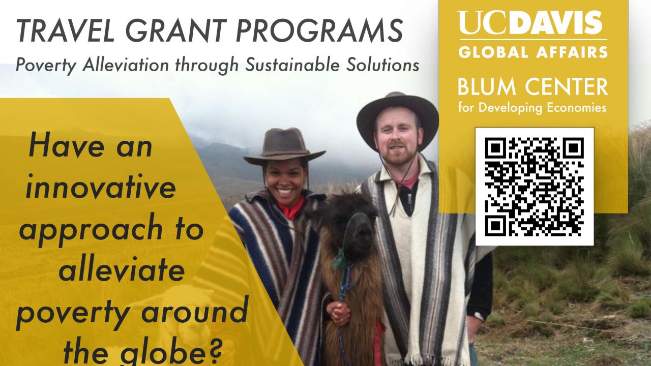 Blum Center Poverty Alleviation through Sustainable Solutions Flyer